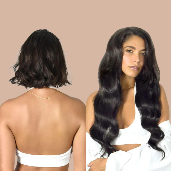 Kits de extensiones negras extra volumen con clip para todos los estilos