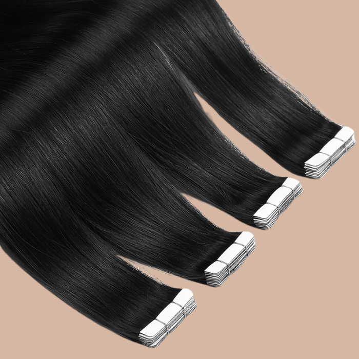 Extensions Adhésives / tapes raides Remy Hair Premium 1B#