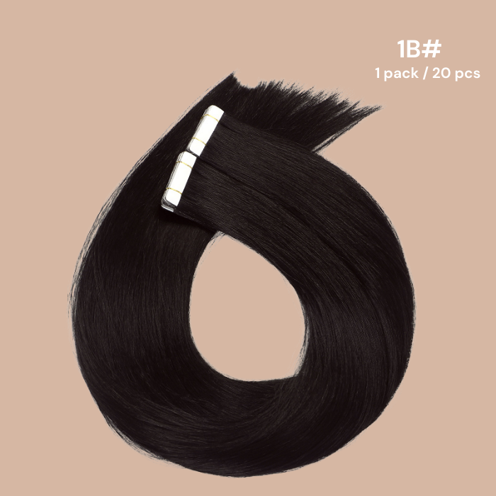 Extensions Adhésives / tapes raides Remy Hair Premium 1B#