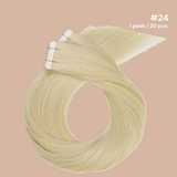 Extensions Adhésives / tapes raides Remy Hair Premium 24#