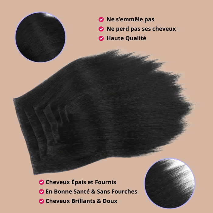 Kits de extensiones negras extra volumen con clip para todos los estilos