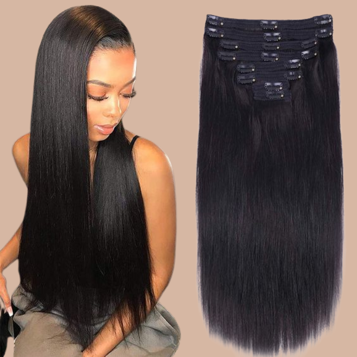 Black Extra Volume clip-in extensions kits voor alle stijlen