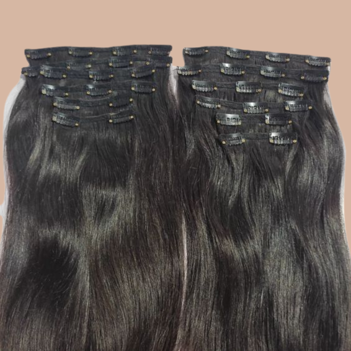 Kits de extensiones negras extra volumen con clip para todos los estilos