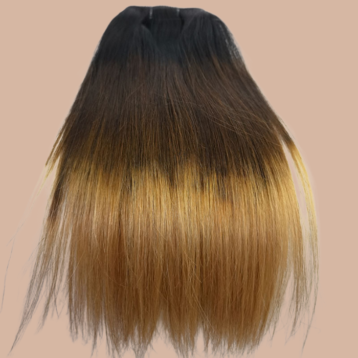 Extension à Clips Straight 100% Naturels Ombre Brun Chocolat Blond Mono Bande Maxi Volume