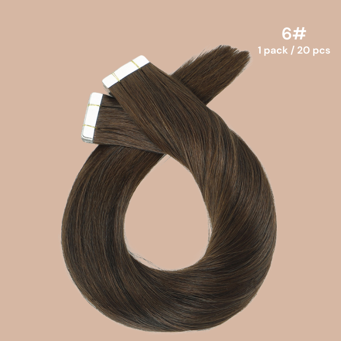 Extensions Adhésives / tapes raides Remy Hair Premium 6#