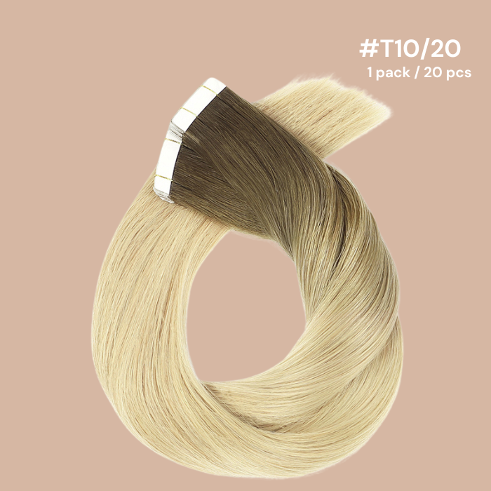 Extensions Adhésives / tapes raides Remy Hair Premium T10/20#